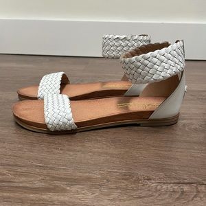 White flat sandals